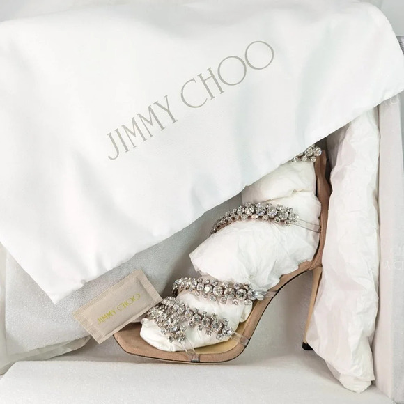 Jimmy Choo Women's Josefine 100 Crystal Heel Sandal Size 36 MSRP $2,195 **READ** - Picture 11 of 12